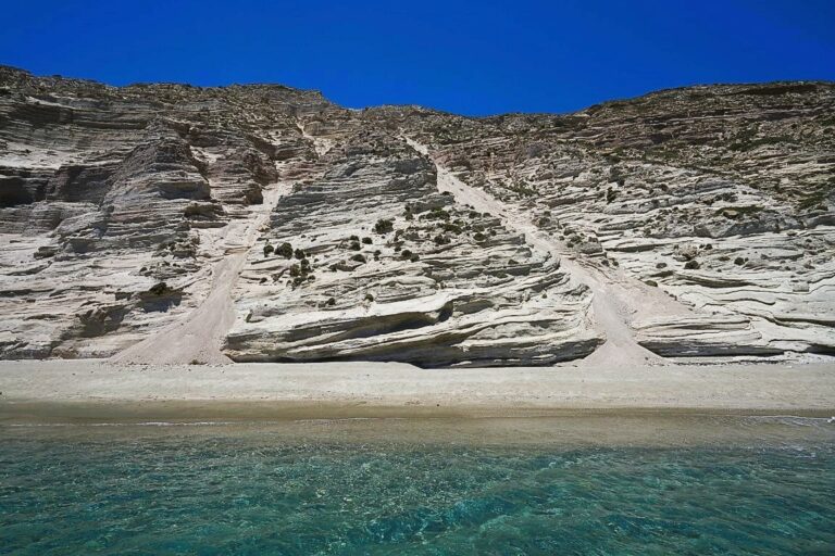 Gerakas beach in MIlos island, Greece. Cruise with milosboatrentals.gr and A La Mer